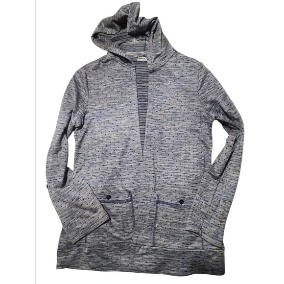 Kim Rogers Women’s Small Blue Cardigan Hoodie Long Sleeve Open Front Pockets - Picture 1 of 6